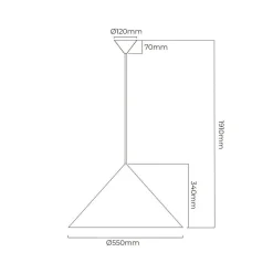 Fantasia MIRAGO 1xE27 Pendel Ø550mm grijs / zwart
