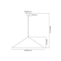 Fantasia MIRAGO 1xE27 Pendel Ø750mm grijs / zwart