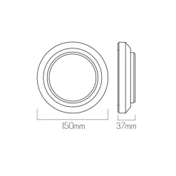 Fantasia NOKI Wallamp round black SMD LED 275lm 3w IP65