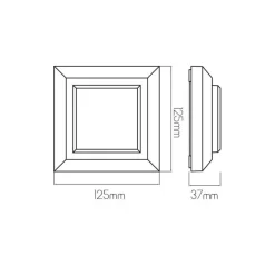 Fantasia NOKI Wallamp square black SMD LED 290lm 3w IP65