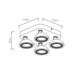 Fantasia NOOMI Spot dimbaar 4x7W 3000K satin wit