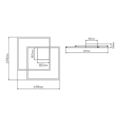 Fantasia NORI LED 56W 3000K wit 675x615x60 dimbaar