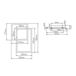 Fantasia NORI LED 44W 3000K zwart 480x340x60 dimbaar