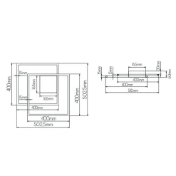 Fantasia NORI LED 42W 3000K zwart 540x480x60 dimbaar