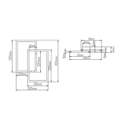 Fantasia NORI LED 42W 3000K zwart 435x335x60 dimbaar
