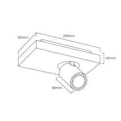 Fantasia Nysit 1L Square cover B/W/W 1x4,5W GU10 dimmable LED incl.