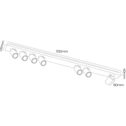 Fantasia Nysit 7L Square cover B/B/B 7x4,5W GU10 dimmable LED incl.