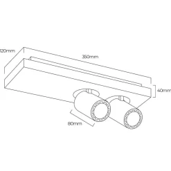 Fantasia Nysit 2L Square cover B/B/B 1x4,5W GU10 dimmable LED incl.