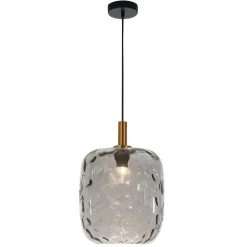 Fantasia OKIRU Pendel E27 Zwart + as grijs glas Ø275mm