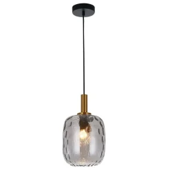 Fantasia OKIRU Pendel E27 Zwart + as grijs glas Ø180mm