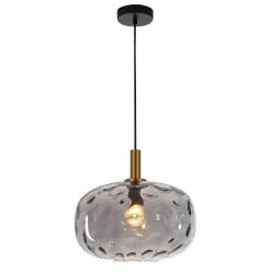 Fantasia OKIRU PENDEL 1xE27 GOUD +ASGRIJS GLAS Ø30cm