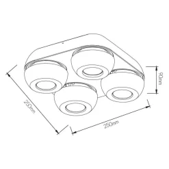 Fantasia OLEO plafonier dimmable 4 x 7W 3000K white