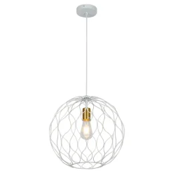 Fantasia ONDA pendel 1x E27 Ø39cm wit + geborsteld goud