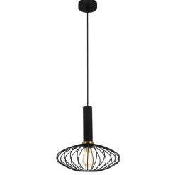 Fantasia OONAH 1xE27 D290xH300 Black / gold + 3m black fabric cable