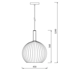 Fantasia OONAH 1xE27 D450xH550 Black / gold + 3m white fabric cable