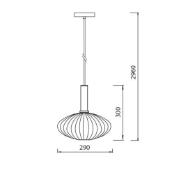 Fantasia OONAH 1xE27 D290xH300 White / gold + 3m white fabric cable