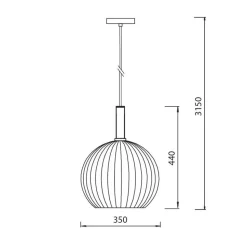 Fantasia Oonah 1XE27 D350XH440 WIT/GOUD+3M KABEL WIT