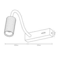Fantasia ORYX Wall light flex, on/off switch lamp excl wit
