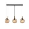 Fantasia OSIRA Pendel E27 3L Zwart + goud, amber glas 3x Ø200mm