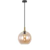 Fantasia OSIRA Pendel E27 Zwart + goud, amber glas Ø300mm