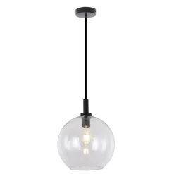 Fantasia OSIRA Pendel E27 Zwart, helder glas Ø300mm