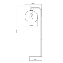 Fantasia OSIRA Vloerlamp E27 Zwart + goud, amber glas Ø250mm