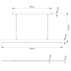 Fantasia PURE pendant long 250cm LED 42W satin white