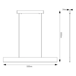 Fantasia PURE pendant long 120cm LED 26W satin white