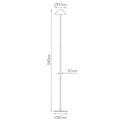 Fantasia QUTE LED vloerlamp 3W 320Lm IP54, herlaadbaar, batterij incl, brons