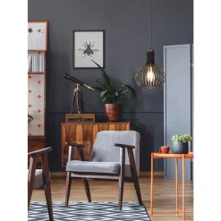 Fantasia RAGA pendant 1x E27 black + copper diam 23,5