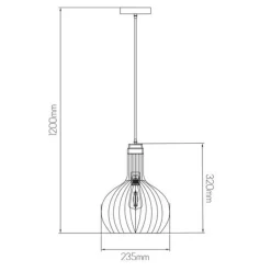 Fantasia RAGA pendant 1x E27 black + copper diam 23,5