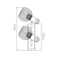 Fantasia RAGA Wand licht 2x E14 zwart / brons