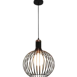 Fantasia RAGA 1x E27 pendel zwart+koper Ø35cm