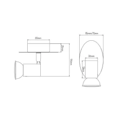 Fantasia RIVERA 1L GU10 5W LED dimmable shiny chrom IP44