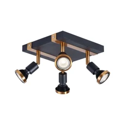 Fantasia ROBUS 4L sqr GU10 LED 5W dim incl. black / bronze