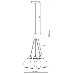Fantasia ROGODO susp. smoke grey 3x E27
