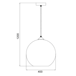 Fantasia ROGODO susp. smoke grey 40cm 1x E27