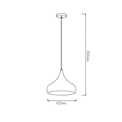 Fantasia Ronin pendant 42cm E27 copper/white