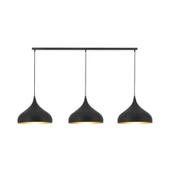 Fantasia RONIN pendant 120cm, 3xE27 incl, base black, pendant bl / gold