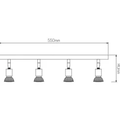 Fantasia RUNE 3 4L BAR GU10 LED 5W dim SATIN CHROME