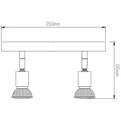 Fantasia RUNE 3 4L PLATE GU10 LED 5W dim SATIN CHROME