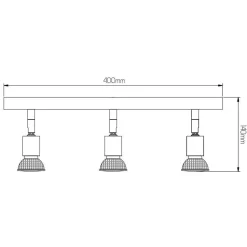 Fantasia RUNE 3 3LBAR GU10 LED 5W dim ANT BRASS