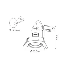 Fantasia SATURN directionable downlight GU10 (excl. bulb) white 83mm