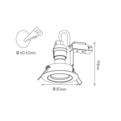 Fantasia SATURN fixed downlight GU10 (excl. bulb) mat white 80mm