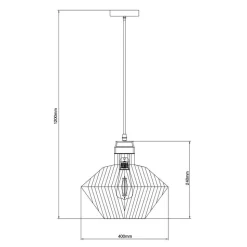Fantasia SHURU 1x E27 pendel zwart + koper Ø40cm