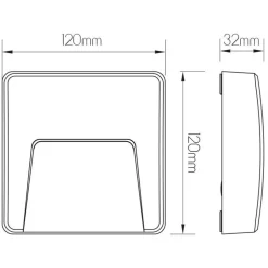 Fantasia SIBO LED 310Lm 2,8W square, cover black, white, grey IP65