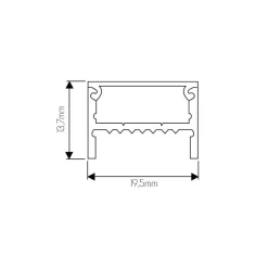Fantasia SKIRRU Aluminium profiel voor LED strips, 19.5*13.7*2000mm, zwart