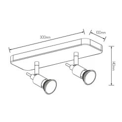 Fantasia SONAR II 2L satin black/dim.glass LED 5W GU10 incl.