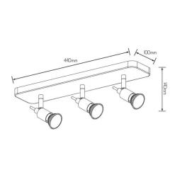 Fantasia SONAR II 3L satin white/dim.glass LED 5W GU10 incl.