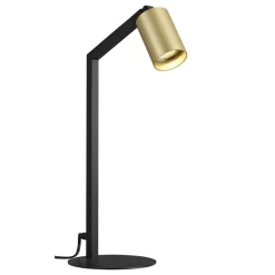 Fantasia TABOO 1L GU10 (excl) zwart + geborsteld goud, tafellamp